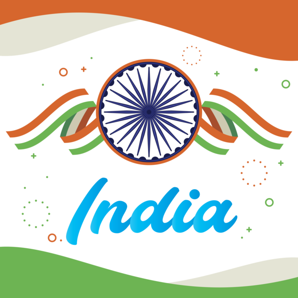 Transparent India Republic Day Text Line Font for Happy India Republic Day for India Republic Day