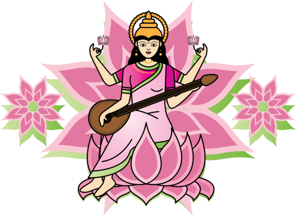 Transparent Vasant Panchami Pink Cartoon for Happy Vasant Panchami for Vasant Panchami