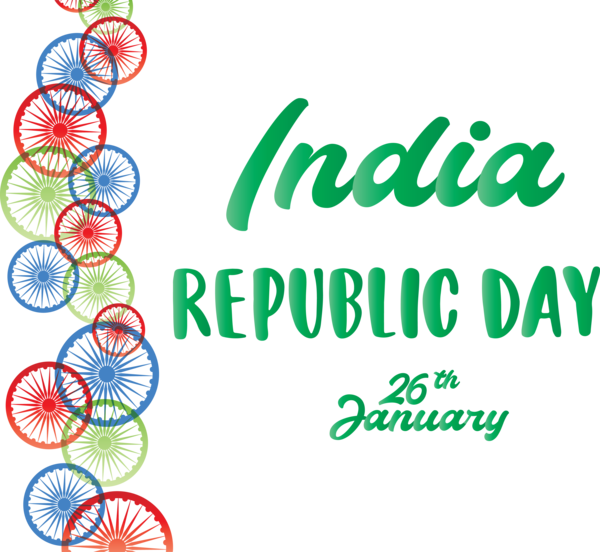 Transparent India Republic Day Green Text Font for Happy India Republic Day for India Republic Day