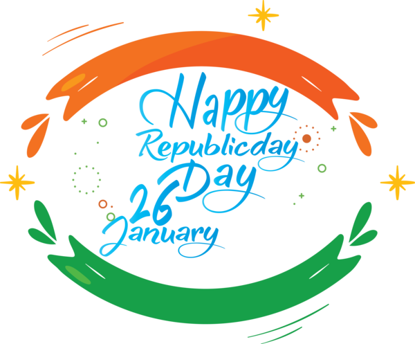 Transparent India Republic Day Text Font Circle for Happy India Republic Day for India Republic Day