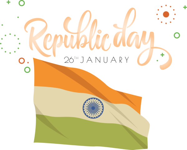 Transparent India Republic Day Green Font Logo for Happy India Republic Day for India Republic Day
