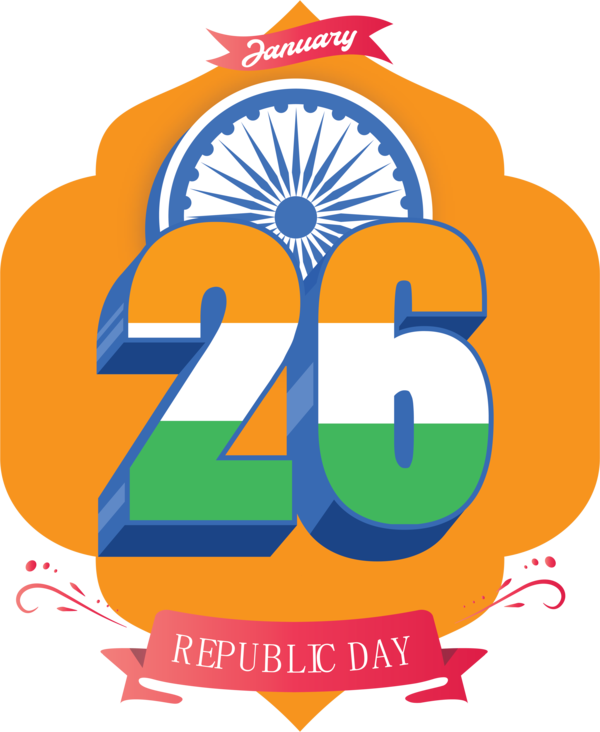 Transparent India Republic Day Logo for 26 January for India Republic Day