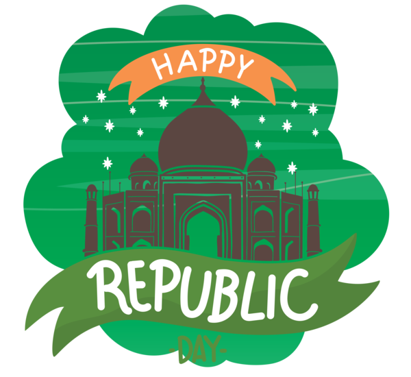 Transparent India Republic Day Green Logo Font for Happy India Republic Day for India Republic Day