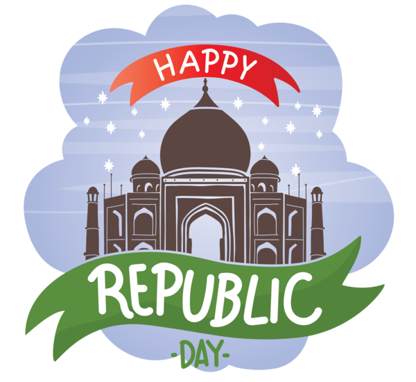 Transparent India Republic Day Logo Landmark Font for Happy India Republic Day for India Republic Day