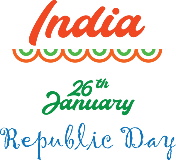 Transparent India Republic Day Text Font Logo for Happy India Republic Day for India Republic Day