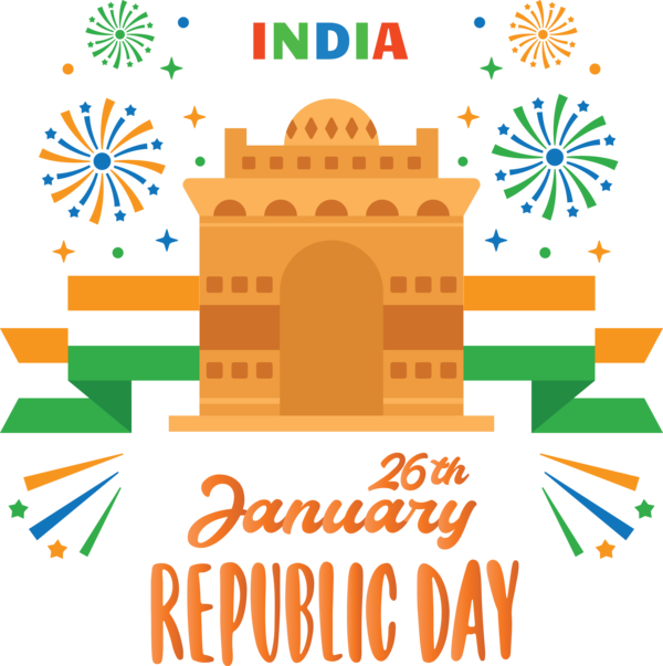Transparent India Republic Day Logo for Happy India Republic Day for India Republic Day