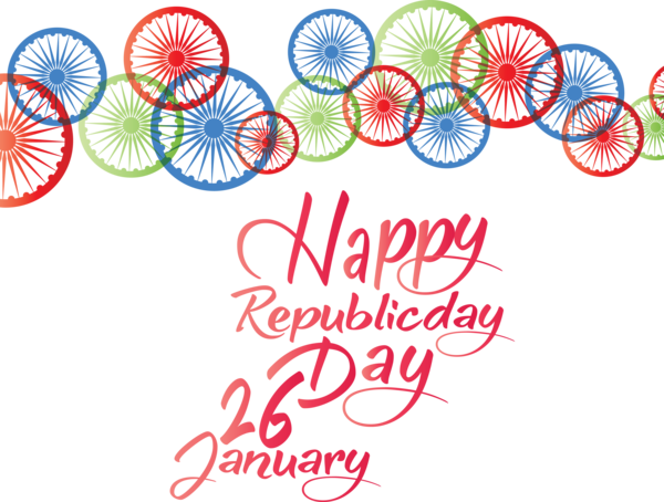 Transparent India Republic Day Font Line Circle for Happy India Republic Day for India Republic Day