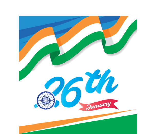 Transparent India Republic Day Logo Line Font for 26 January for India Republic Day