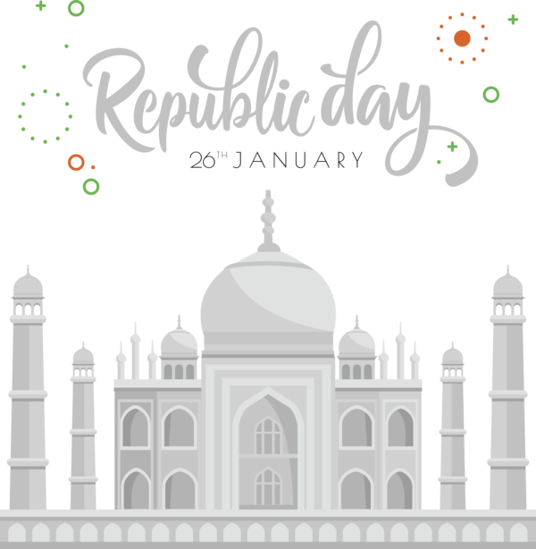 Transparent India Republic Day Landmark White Green for Happy India Republic Day for India Republic Day