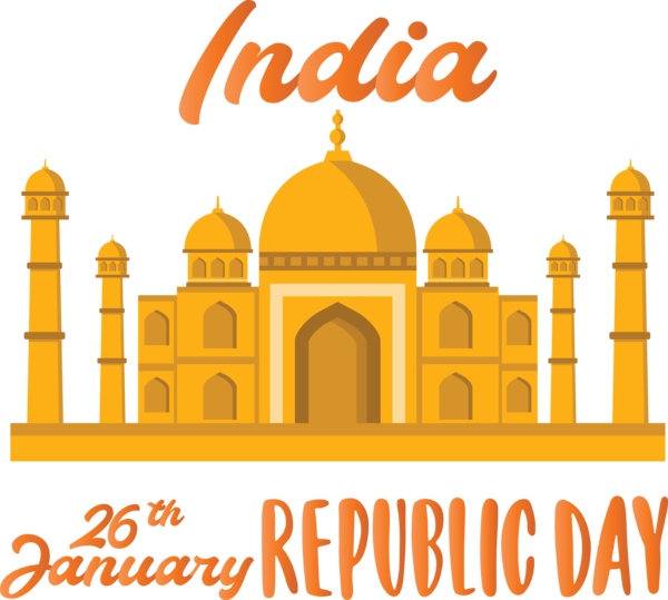 Transparent India Republic Day Landmark Holy places Yellow for Happy India Republic Day for India Republic Day