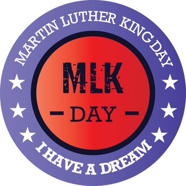 Transparent Martin Luther King Jr. Day Logo Signage for MLK Day for Martin Luther King Jr Day