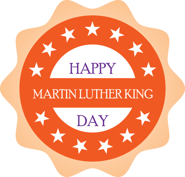 Transparent Martin Luther King Jr. Day Orange Label Logo for MLK Day for Martin Luther King Jr Day