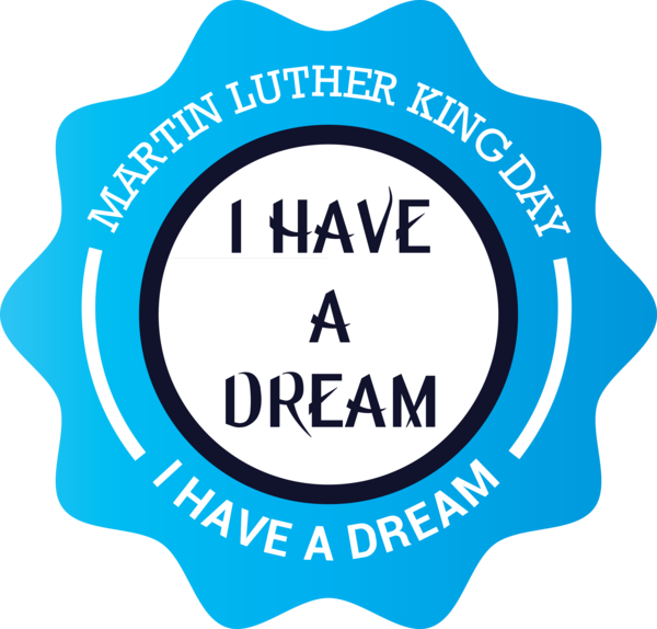 Transparent Martin Luther King Jr. Day Turquoise Label Logo for MLK Day for Martin Luther King Jr Day