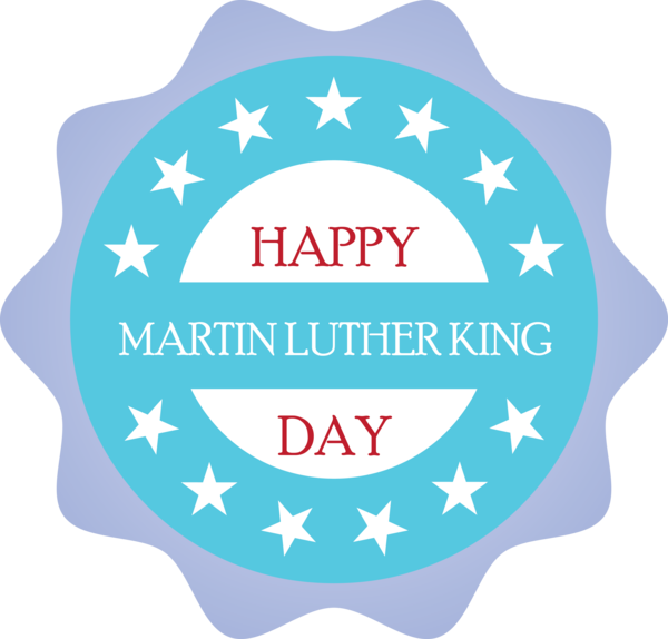 Transparent Martin Luther King Jr. Day Turquoise Label Snowflake for MLK Day for Martin Luther King Jr Day