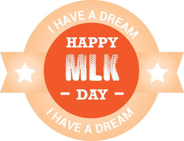 Transparent Martin Luther King Jr. Day Logo Text Orange for MLK Day for Martin Luther King Jr Day