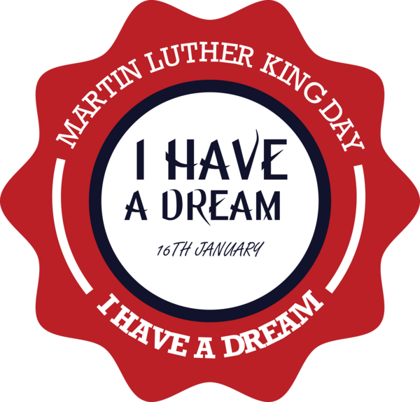 Transparent Martin Luther King Jr. Day Label Logo Badge for MLK Day for Martin Luther King Jr Day