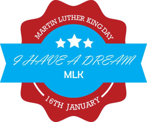 Transparent Martin Luther King Jr. Day Text Logo Label for MLK Day for Martin Luther King Jr Day