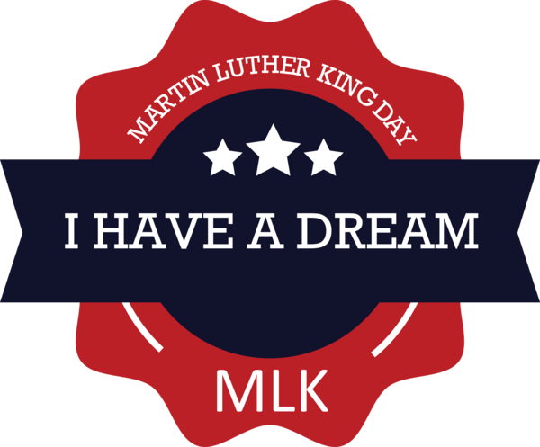 Transparent Martin Luther King Jr. Day Logo Label Font for MLK Day for Martin Luther King Jr Day