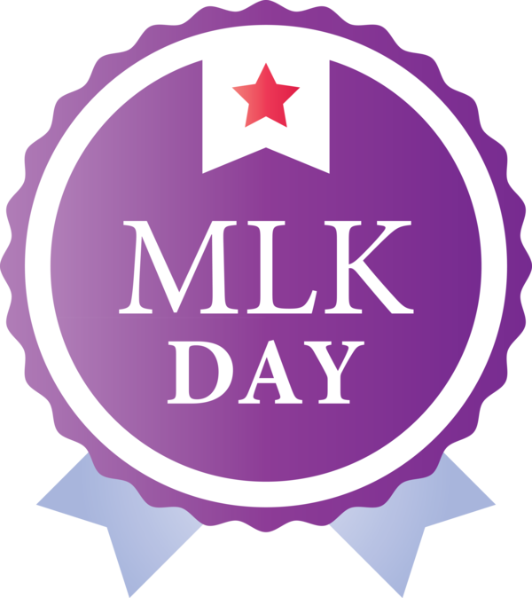 Transparent Martin Luther King Jr. Day Logo Purple Label for MLK Day for Martin Luther King Jr Day