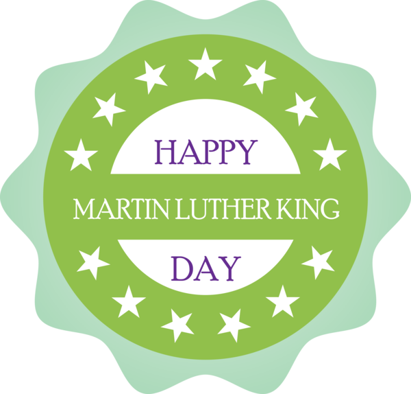 Transparent Martin Luther King Jr. Day Green Label for MLK Day for Martin Luther King Jr Day