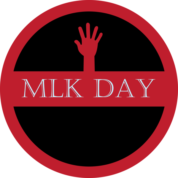 Transparent Martin Luther King Jr. Day Red Logo Font for MLK Day for Martin Luther King Jr Day