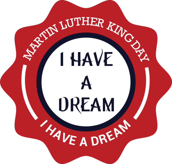 Transparent Martin Luther King Jr. Day Signage Logo Label for MLK Day for Martin Luther King Jr Day