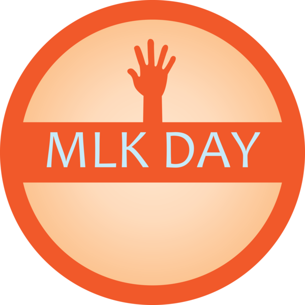 Transparent Martin Luther King Jr. Day Orange Text Logo for MLK Day for Martin Luther King Jr Day