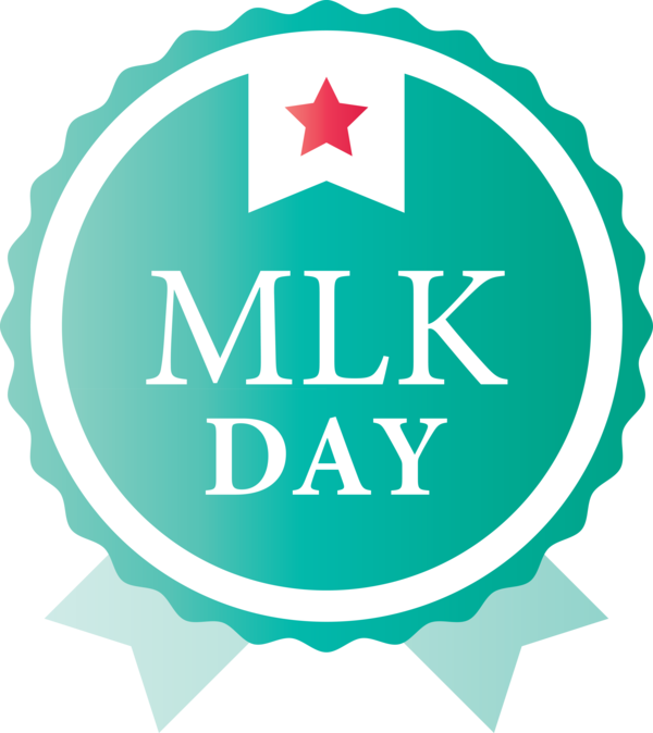 Transparent Martin Luther King Jr. Day Turquoise Logo Emblem for MLK Day for Martin Luther King Jr Day