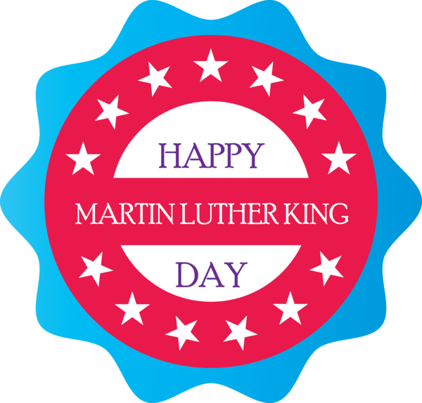 Transparent Martin Luther King Jr. Day Turquoise Label for MLK Day for Martin Luther King Jr Day