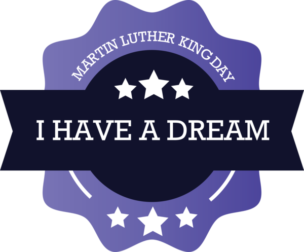 Transparent Martin Luther King Jr. Day Logo Label Font for MLK Day for Martin Luther King Jr Day
