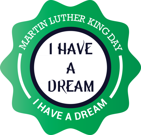 Transparent Martin Luther King Jr. Day Logo Label Signage for MLK Day for Martin Luther King Jr Day