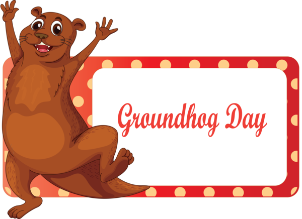 Transparent Groundhog Day Sticker Rectangle for Groundhog for Groundhog Day