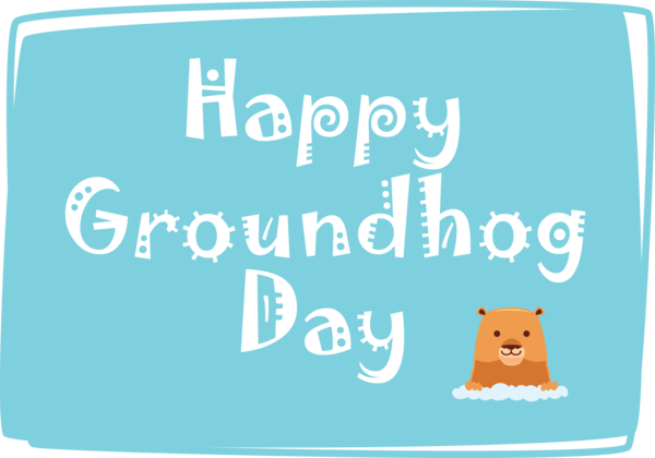 Transparent Groundhog Day Turquoise Font Line for Groundhog for Groundhog Day