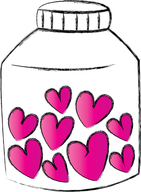 Transparent Valentine's Day Pink Heart Line art for Small Heart for Valentines Day