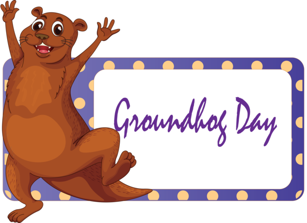 Transparent Groundhog Day Rectangle Sticker for Groundhog for Groundhog Day