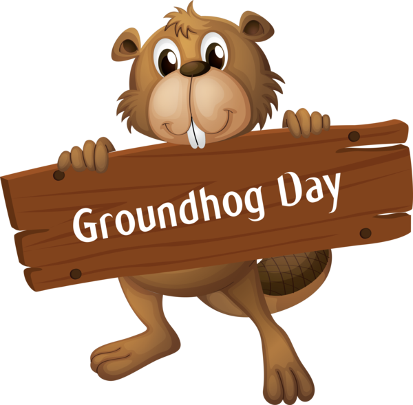 Transparent Groundhog Day Cartoon Beaver Animal figure for Groundhog for Groundhog Day