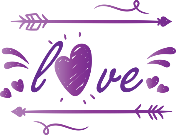 Transparent Valentine's Day Text Purple Violet for Valentines for Valentines Day