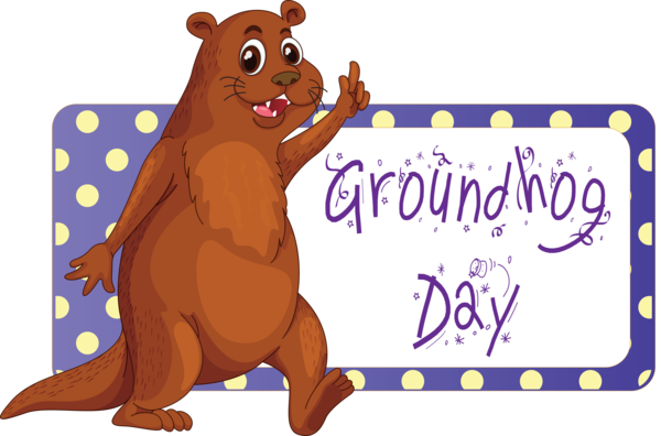 Transparent Groundhog Day Brown bear Cartoon Bear for Groundhog for Groundhog Day