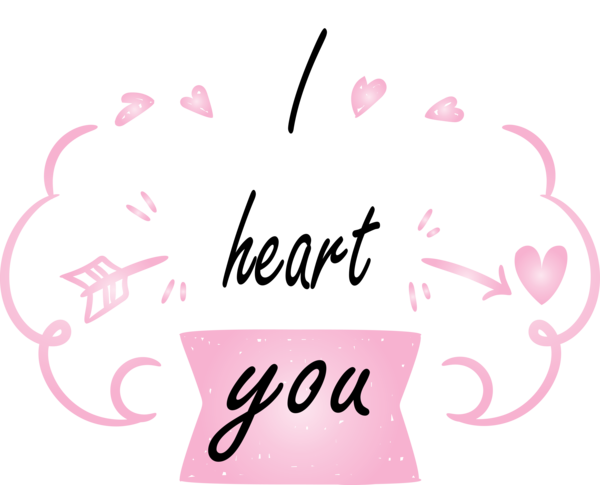 Transparent Valentine's Day Pink Text Font for Valentines for Valentines Day