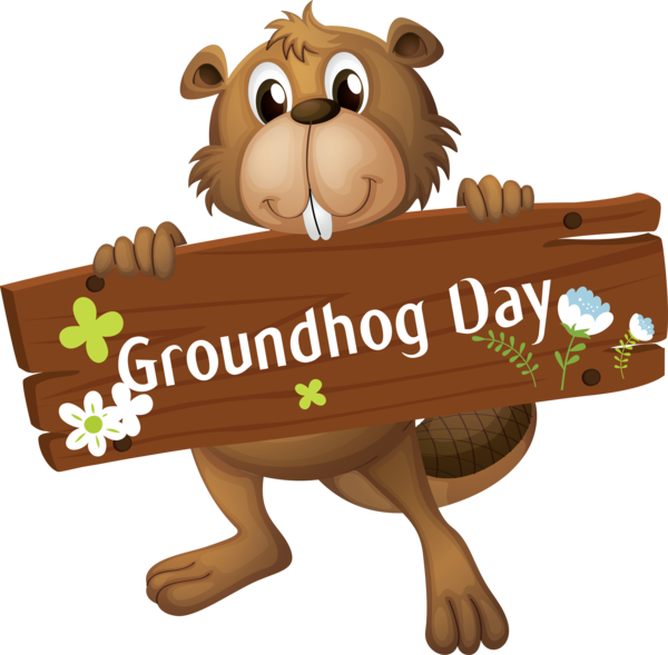 Transparent Groundhog Day Cartoon Beaver Animal figure for Groundhog for Groundhog Day