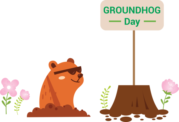 Transparent Groundhog Day Groundhog Cartoon Tree for Groundhog for Groundhog Day
