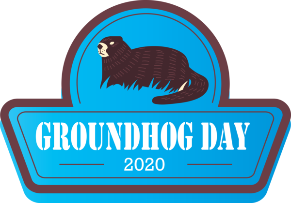 Transparent Groundhog Day Logo Groundhog Mustelidae for Groundhog for Groundhog Day
