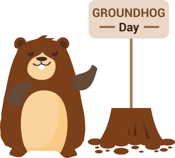 Transparent Groundhog Day Groundhog Brown bear Groundhog day for Groundhog for Groundhog Day
