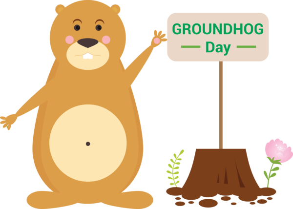 Transparent Groundhog Day Groundhog Brown bear Cartoon for Groundhog for Groundhog Day