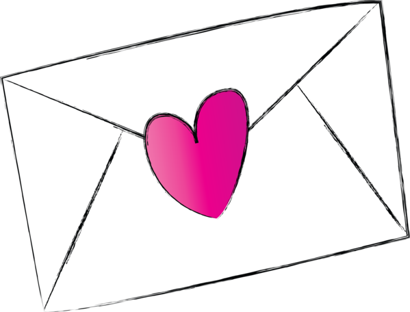 Transparent Valentine's Day Heart Line for Valentines Day Envelope for Valentines Day