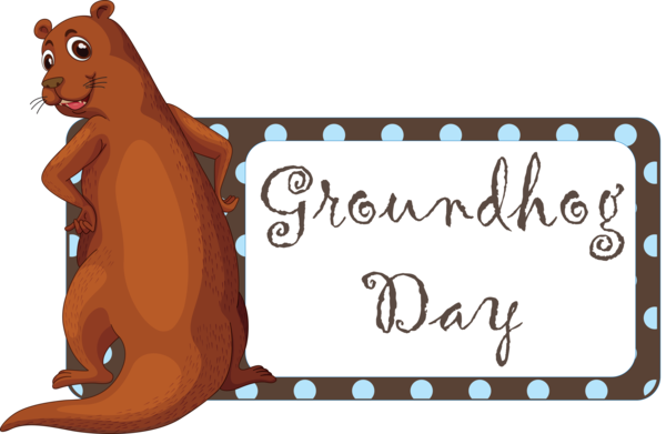 Transparent Groundhog Day Cartoon Font Animal figure for Groundhog for Groundhog Day