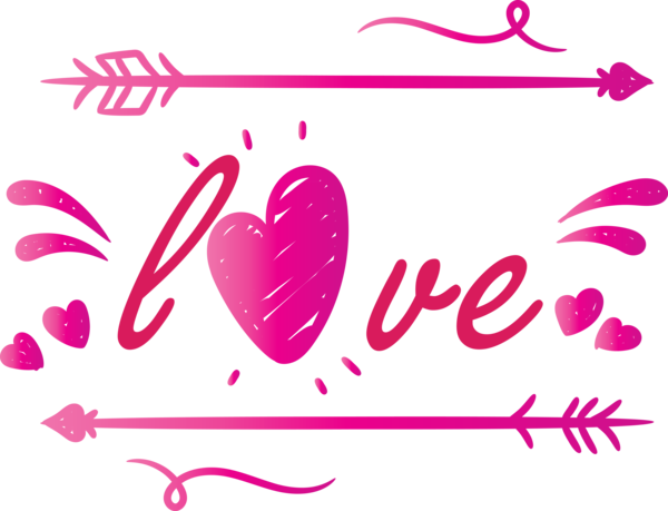 Transparent Valentine's Day Heart Text Pink for Valentines for Valentines Day