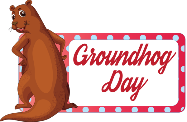 Transparent Groundhog Day Animal figure Font Rectangle for Groundhog for Groundhog Day