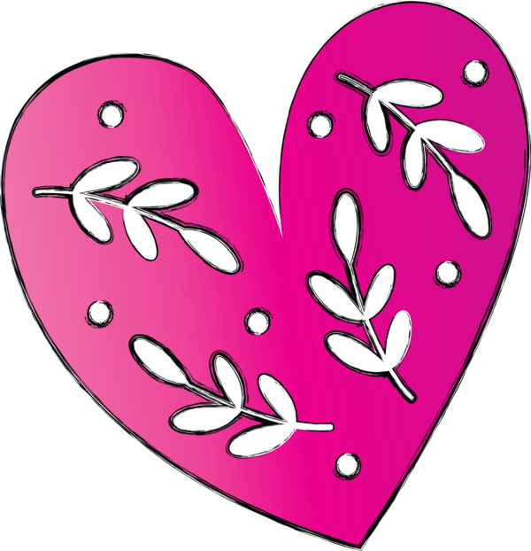 Transparent Valentine's Day Heart Pink Leaf for Valentine Heart for Valentines Day