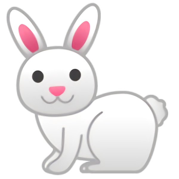 Transparent Easter Rabbit Cartoon White for Easter Day for Easter